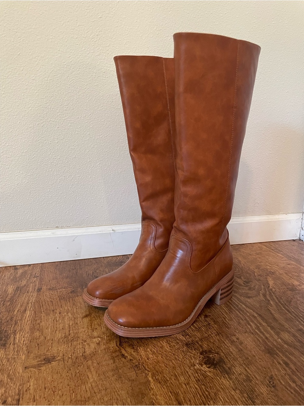 Amazon Women's Tall Cognac Knee Boots